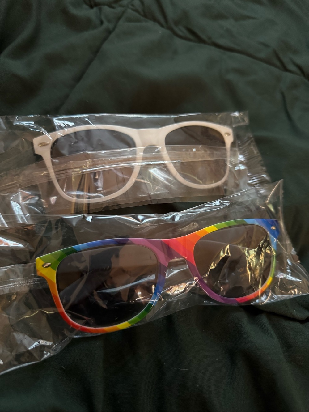 2x promo sunglasses Rainbow and White Sunglasses Set - UV Protective Shades